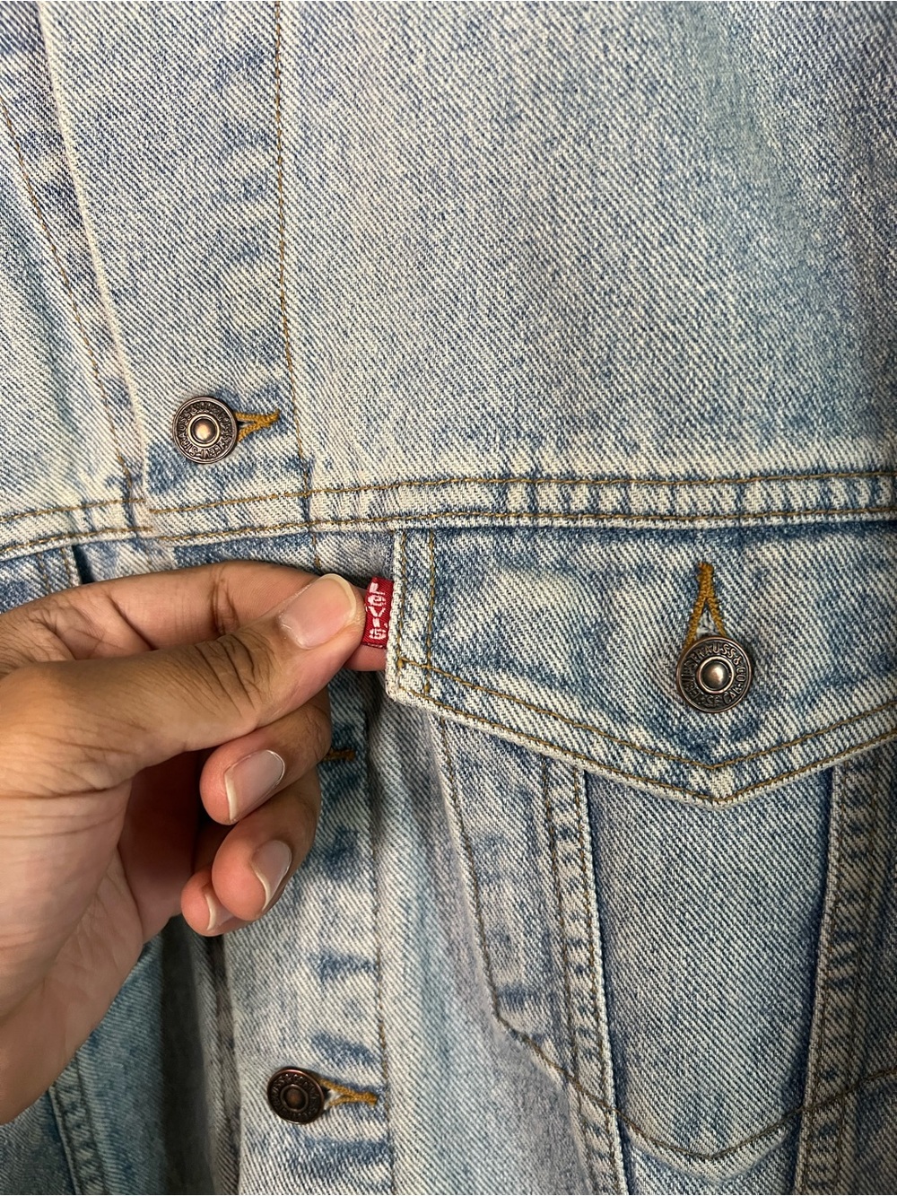 Vintage Levi's 70507 4834 HONG KONG Made Type III Denim Jean Trucker Jacket S - Picture 2 of 4
